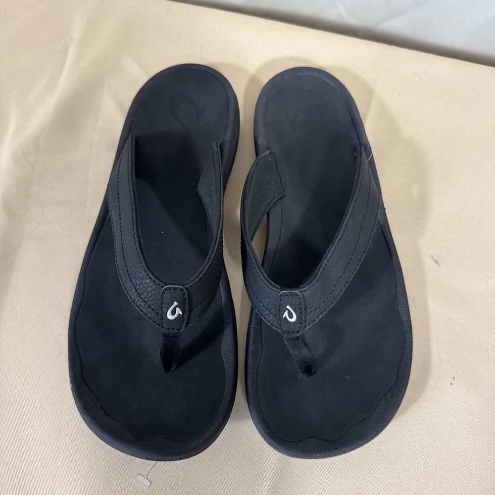 Olukai Ohana Women’s Black Flip Flop Sandals US 9 EU 39